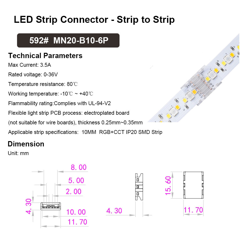6 Pin 10mm SMD Strip Connectors - Image 2
