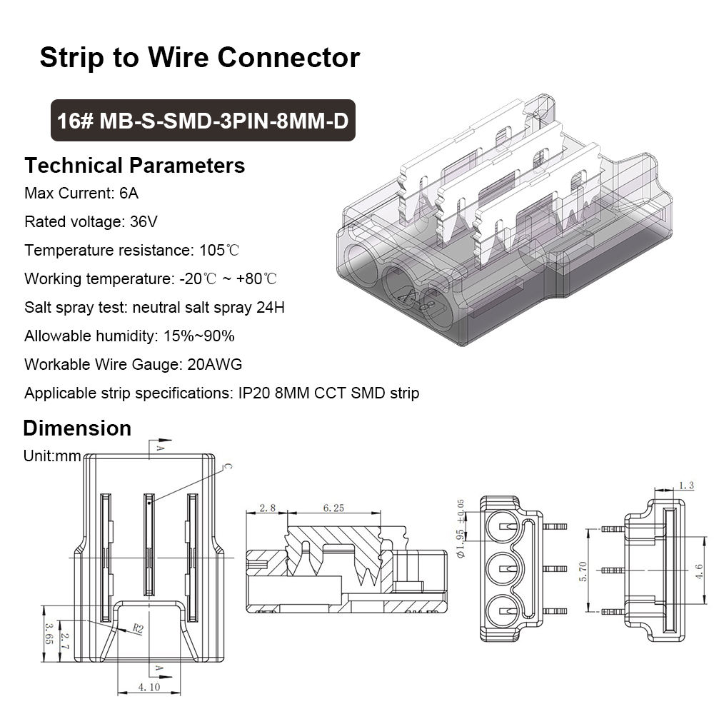 3 Pin 8mm SMD Strip Connectors - Image 2