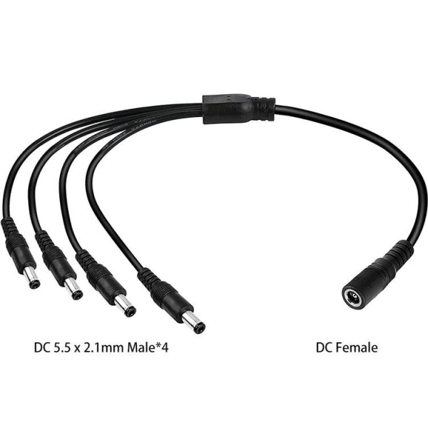 DC5521 1 to 4 Female to Male Splitter Cable - Image 3