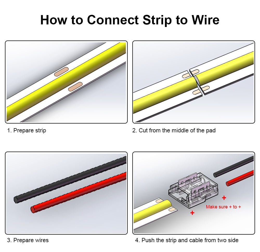IP20 COB SMD 10mm 2pin Led Strip Connector - Image 3