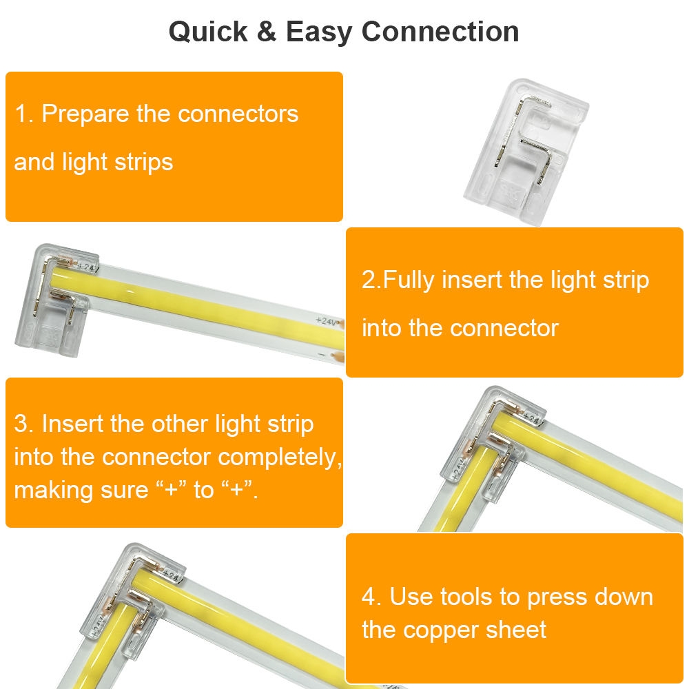 Corner Connector for LED strip light monochrome 8mm 10mm - Image 5