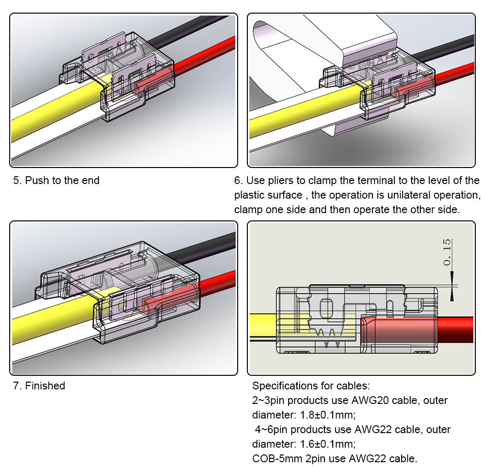 IP20 COB SMD 10mm 2pin Led Strip Connector - Image 4